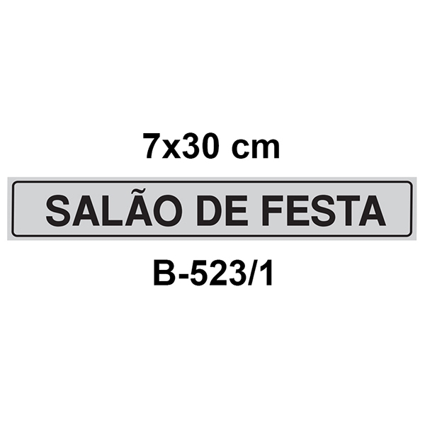 Placa Cinza Salão de Festas