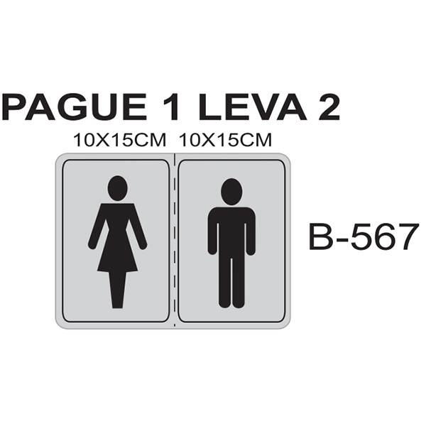 Placa Cinza Banheiro Unisex