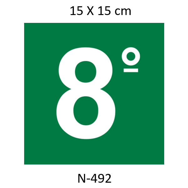 Placa 8. Andar-15x15 anti - chama Fotoluminicente 30 Horas