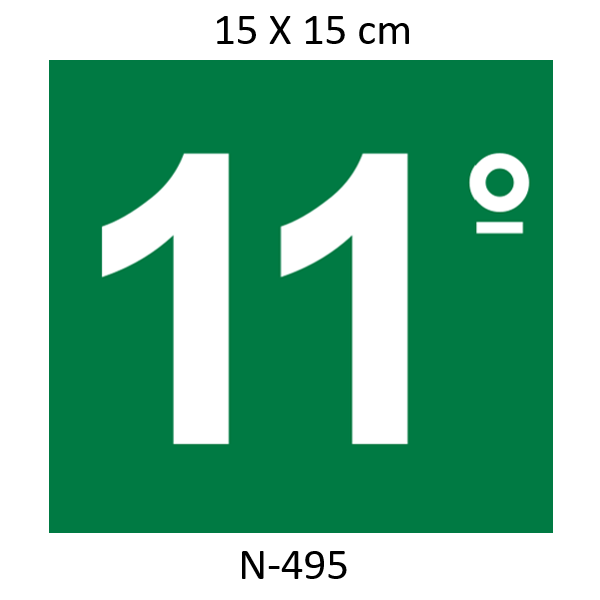 Placa 11. Andar-15x15 anti - chama Fotoluminicente 30 Horas