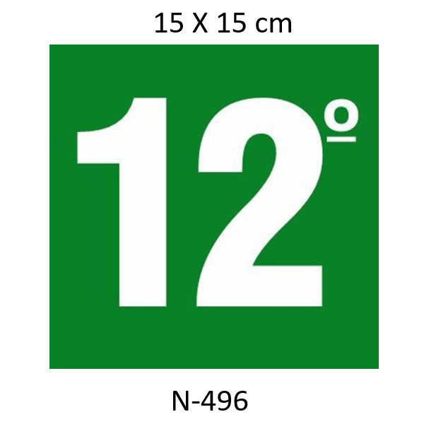 Placa 12. Andar-15x15 anti - chama Fotoluminicente 30 Horas