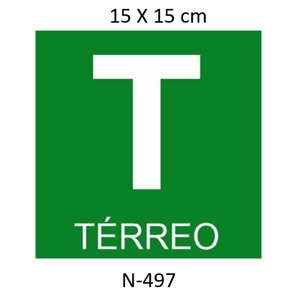 Placa Térreo. Andar- Fotoluminicente  30 Horas 