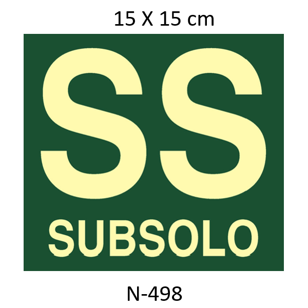 Placa Subsolo -15x15 Fotoluminicente Anti-chama 30 Horas 