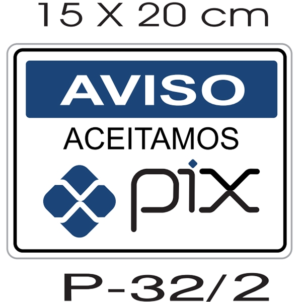 Placa - Aviso Aceitamos Pix