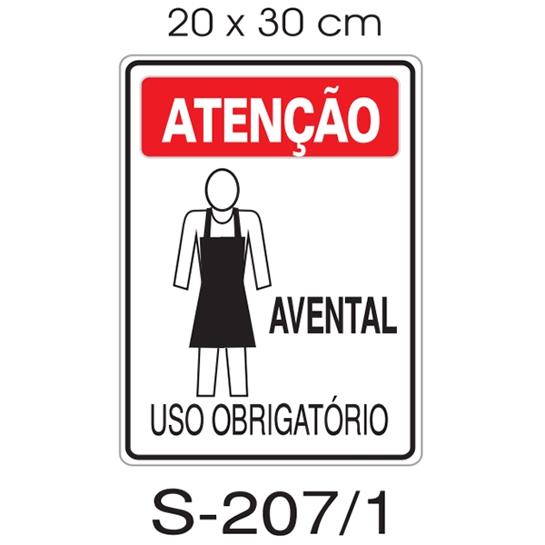 Placa - Atenção Avental uso Obrigatório