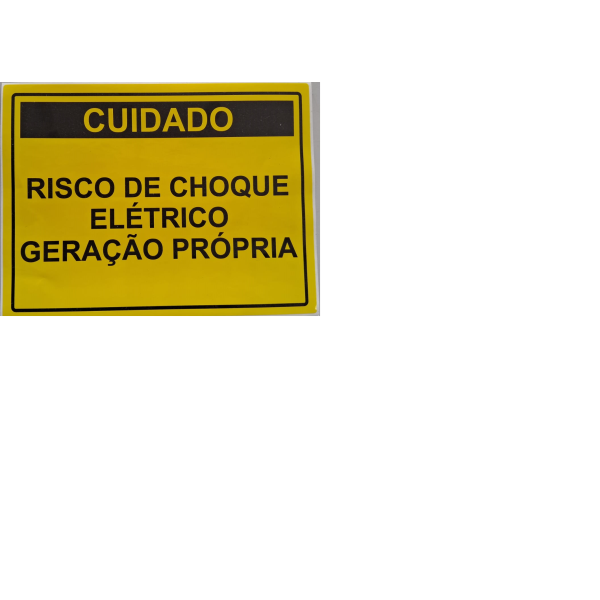 Placa Cuidade Risco de Choque eletrico Geraçao Propria Aco