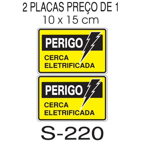  2 Placas Perigo Cerca Eletrica