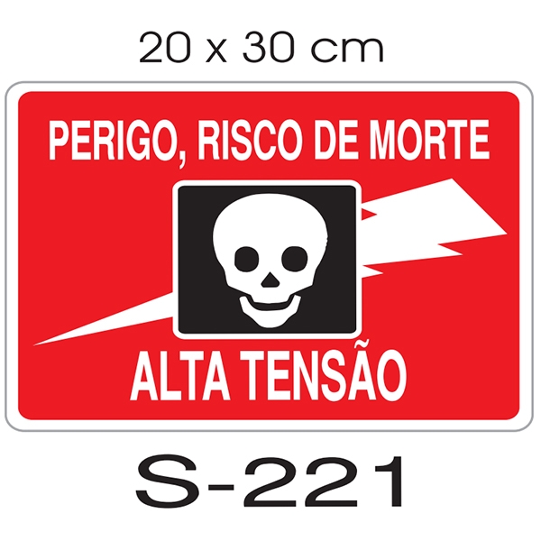 Placa - Perigo Risco de Morte Alta tensão