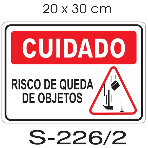 Placa - Atenção Risco de Queda de Objetos