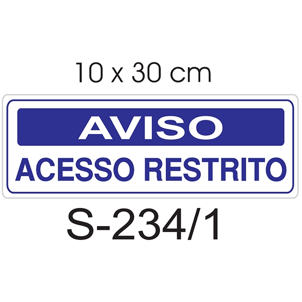 Placa - Aviso Acesso Restrito