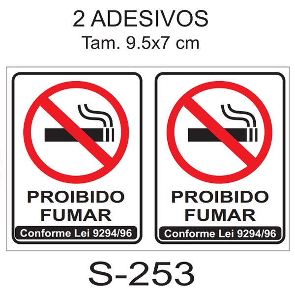 2 Adesivos Proibido Fumar