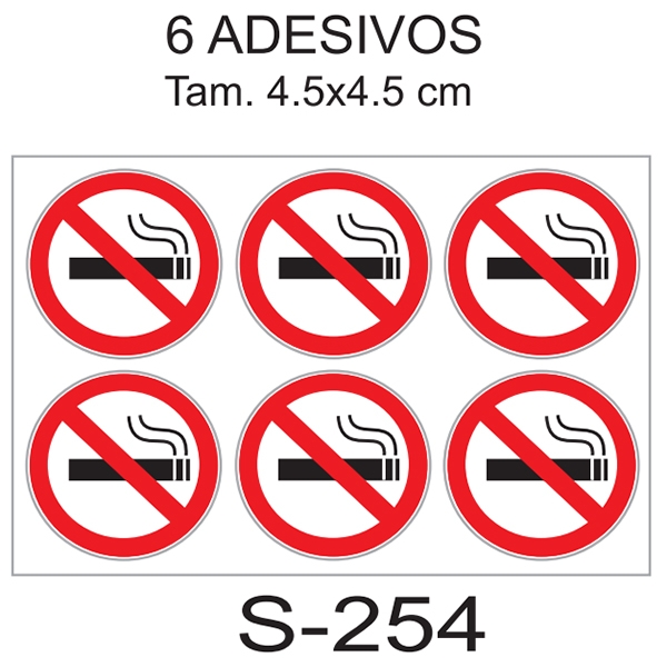 6 Adesivos Proibido Fumar