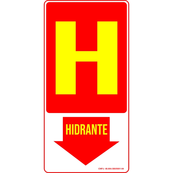 Placa Hidrante 15x30 cm fotoluminescente 30 Horas