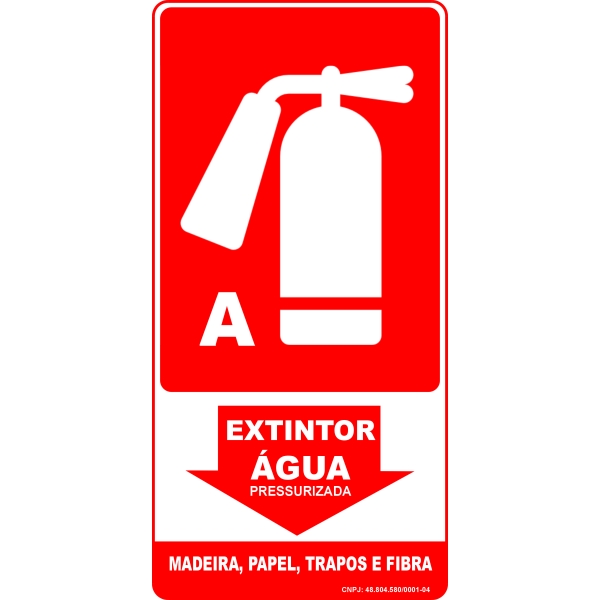 Placa Extintor agua 15x30 cm fotoluminescente 30 Horas