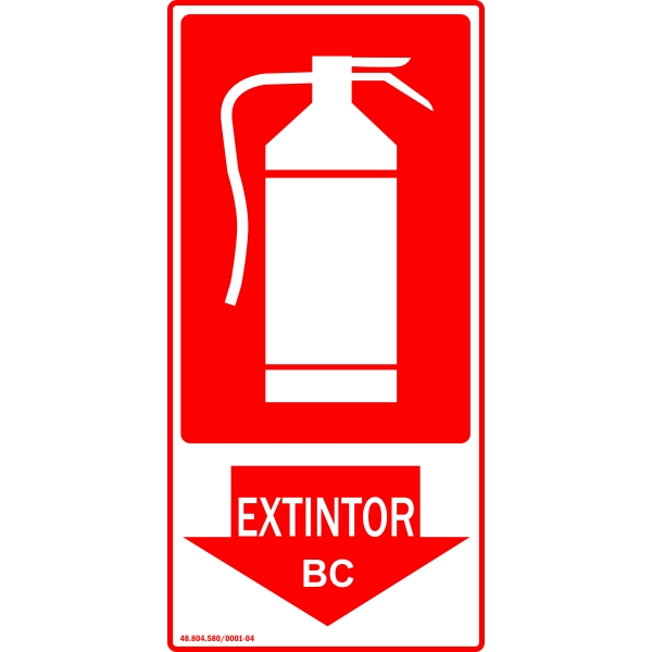 Placa Extintor PO BC 15x30 cm fotoluminescente 30 Horas