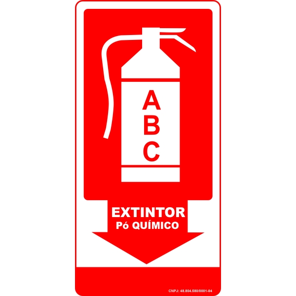 Placa Extintor PO ABC 15x30 cm fotoluminescente 30 Horas