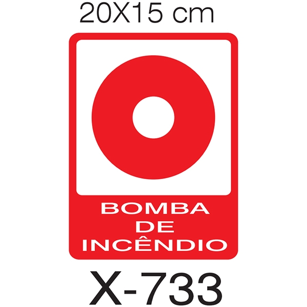 Placa Extintor  Bomba de  Incendio nao desliga 15x15 fotoluminescente 30 Horas